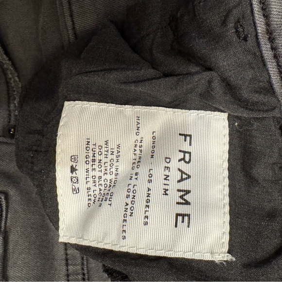 Frame Denim Distressed Skinny Jeans in Grey Shred - Picture 4 of 7